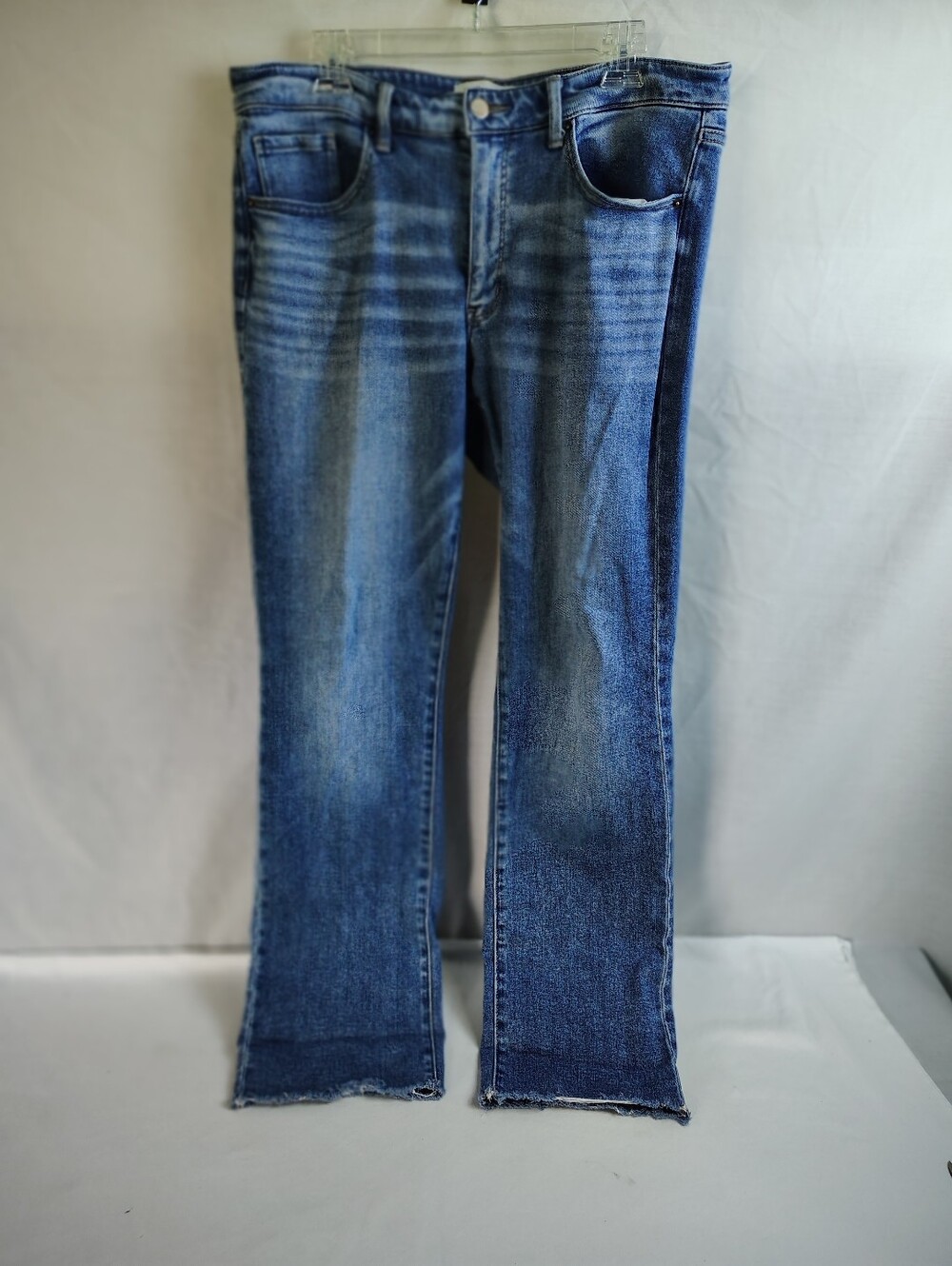 BKE Payton Classic Straight Jeans - Blue with Tan Stitching